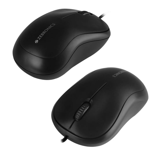 Zebronics Zeb-Comfort USB Mouse Side View – Ergonomic Ambidextrous Design for PC and Laptop