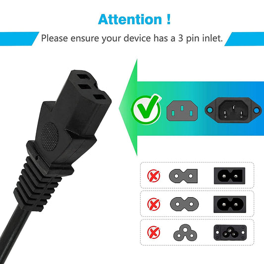 D25 computer power cable 1m IEC C13 250V heavy duty power cord for desktop PC and monitor