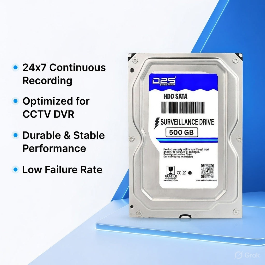 D25 500GB SATA hard drive for CCTV surveillance storage
