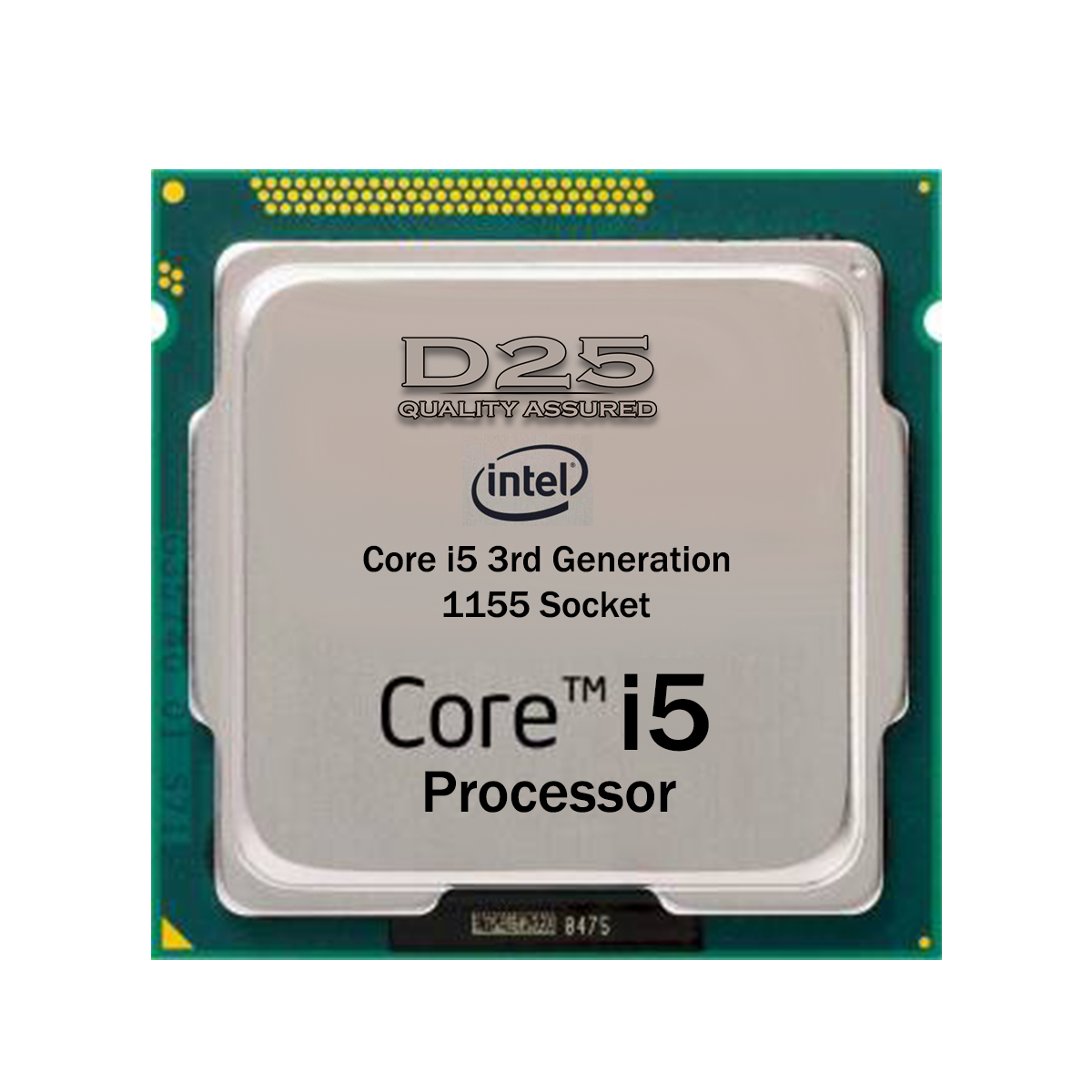 Intel Core i5 3rd Gen processor pre-installed on D25 H61 motherboard LGA 1155 socket – close-up view