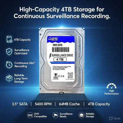 4TB CCTV surveillance HDD for security camera recording