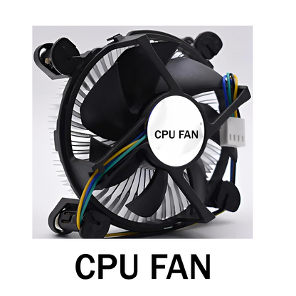 CPU fan with visible brand name on a white background