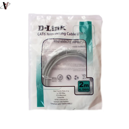 D-Link Cat6 RJ45 Snagless Connector Close-up – 24AWG Pure Copper Gigabit LAN Patch Cable