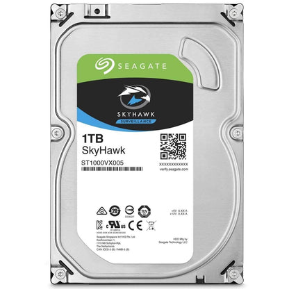 Seagate SkyHawk 1TB hard drive on a white background