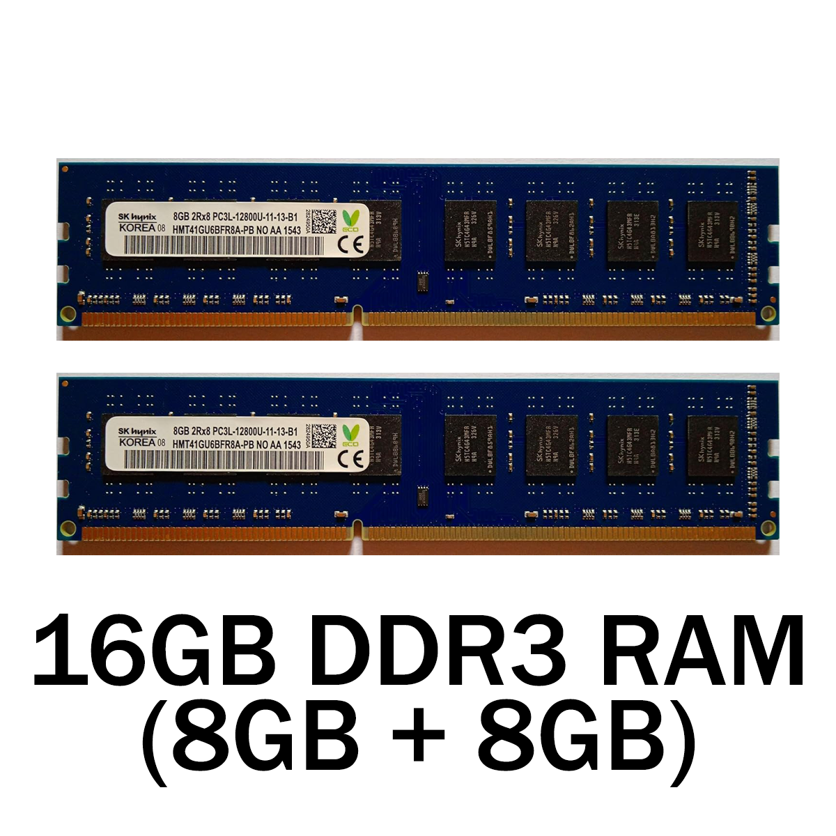 16GB DDR3 RAM (2x8GB) installed in dual-channel slots on D25 H61 motherboard – 1333MHz memory