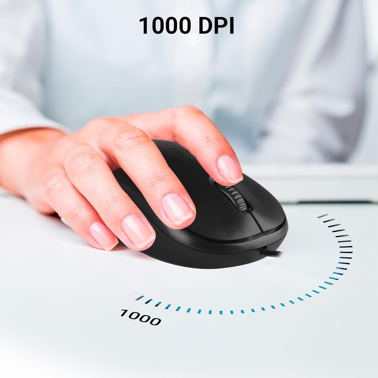 Zebronics Zeb-Comfort Wired Mouse in Use on Office Desk – Compatible with Windows and Mac