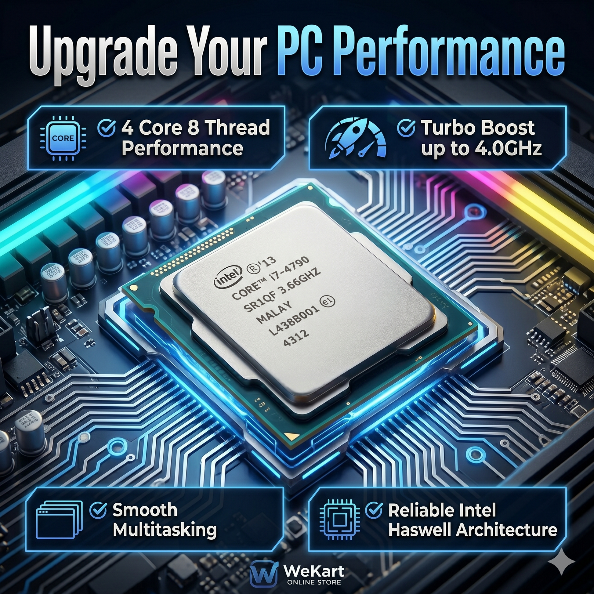 Buy Intel Core i7-4790 Processor with GST Invoice WeKart Online Store India