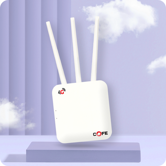 COFE CF-4G 903 WiFi 6 4G SIM Router 300Mbps Wireless Internet Router with Nano SIM Slot, 3 High Gain Antennas, Plug & Play No Configuration Router with Adapter