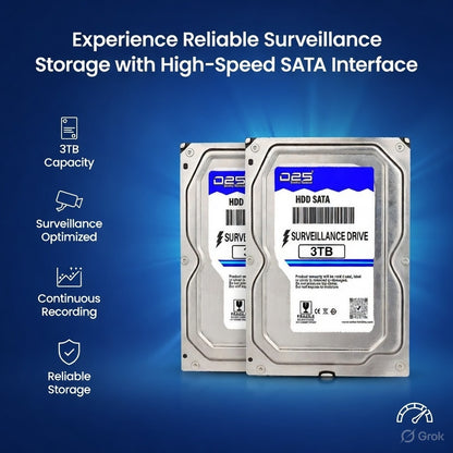 D25 3TB internal hard disk compatible with Hikvision CP Plus DVR