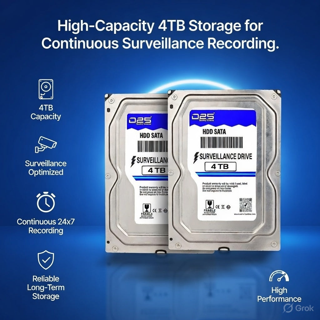 D25 4TB internal hard disk compatible with Hikvision CP Plus DVR