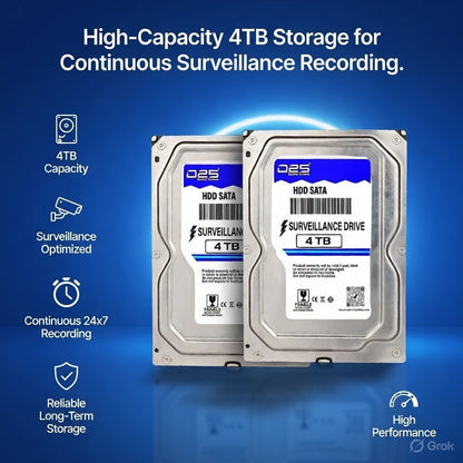 D25 4TB internal hard disk compatible with Hikvision CP Plus DVR