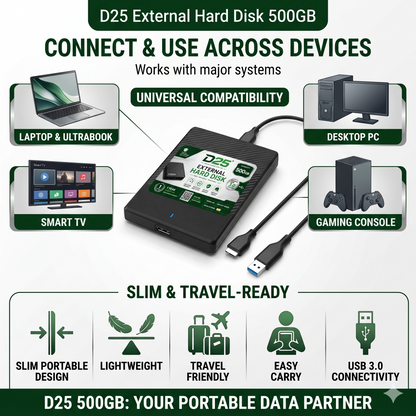 D25 External Storage Device with Warranty
