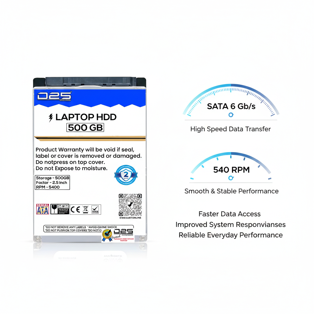 D25 silver laptop hard disk 500GB