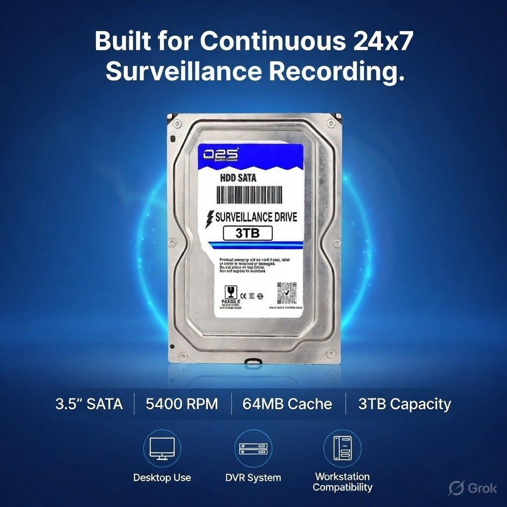 D25 surveillance hard disk for DVR NVR security systems