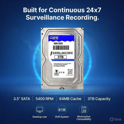 D25 surveillance hard disk for DVR NVR security systems