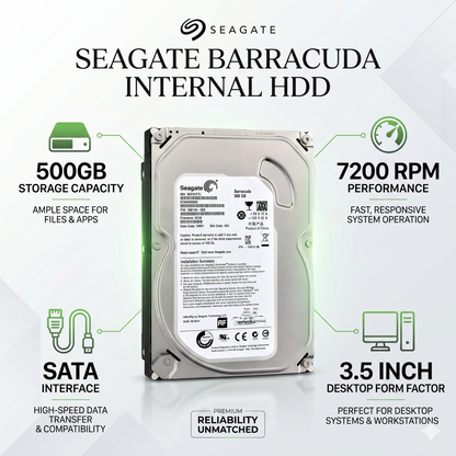 Seagate Barracuda 500GB HDD 7200 RPM open box tested WeKart Online Store