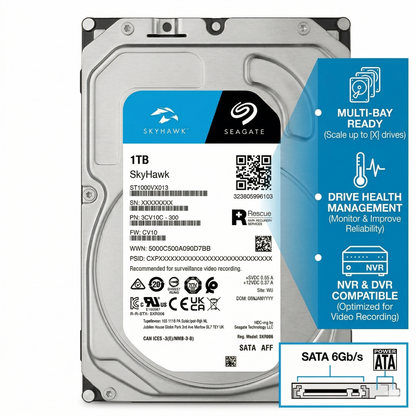 Seagate SkyHawk 1TB Drive Installed in DVR Bay India
