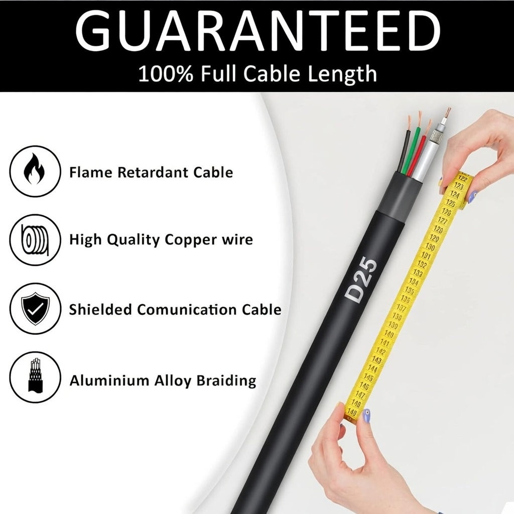 D25 Pure Copper CCTV Cable Installed Outdoors – Compatible with Hikvision Dome and Bullet Camera