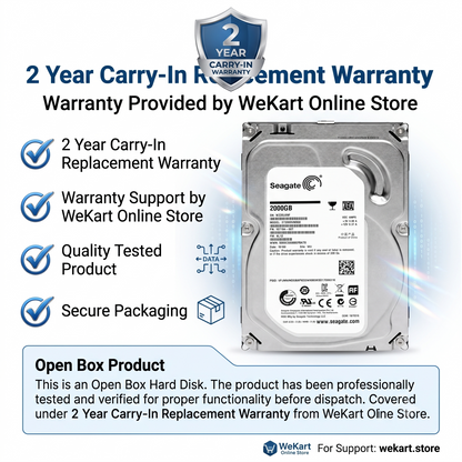 WeKart Seagate 2TB HDD with 2 Year Warranty GST Invoice India